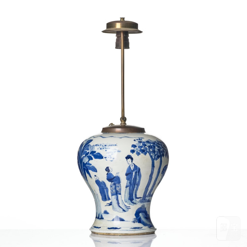 A blue and white 'boys at play' vase, - 图4